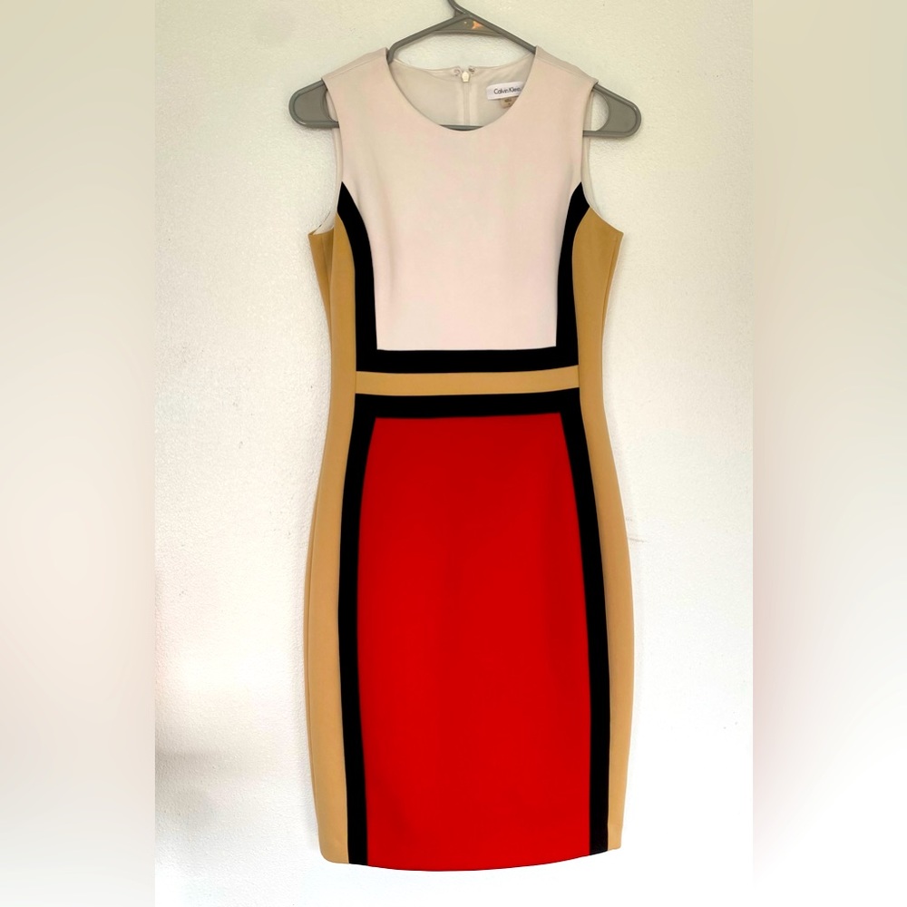 Calvin Klein Scuba Colorblock Dress